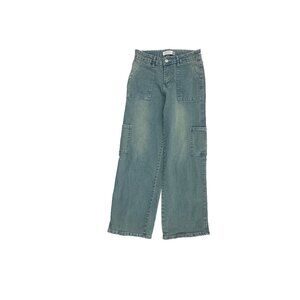 Angels of Difference Cargo crop Women's size 8 Medium Blue Denim jeans